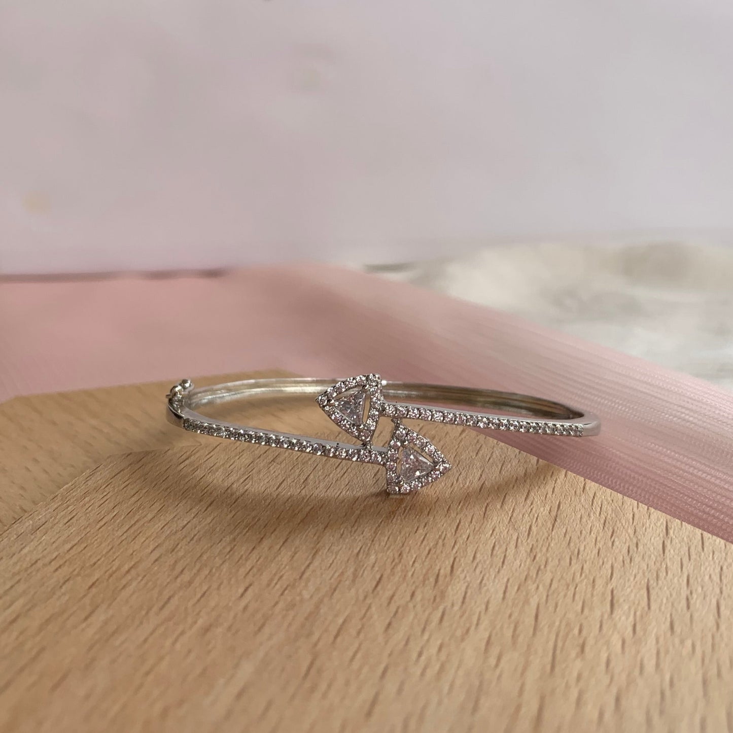 Silver Cz Arrow design Bracelet Kada