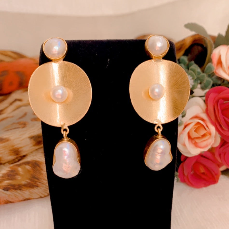 Pearl Bloom Contemporary Earrings