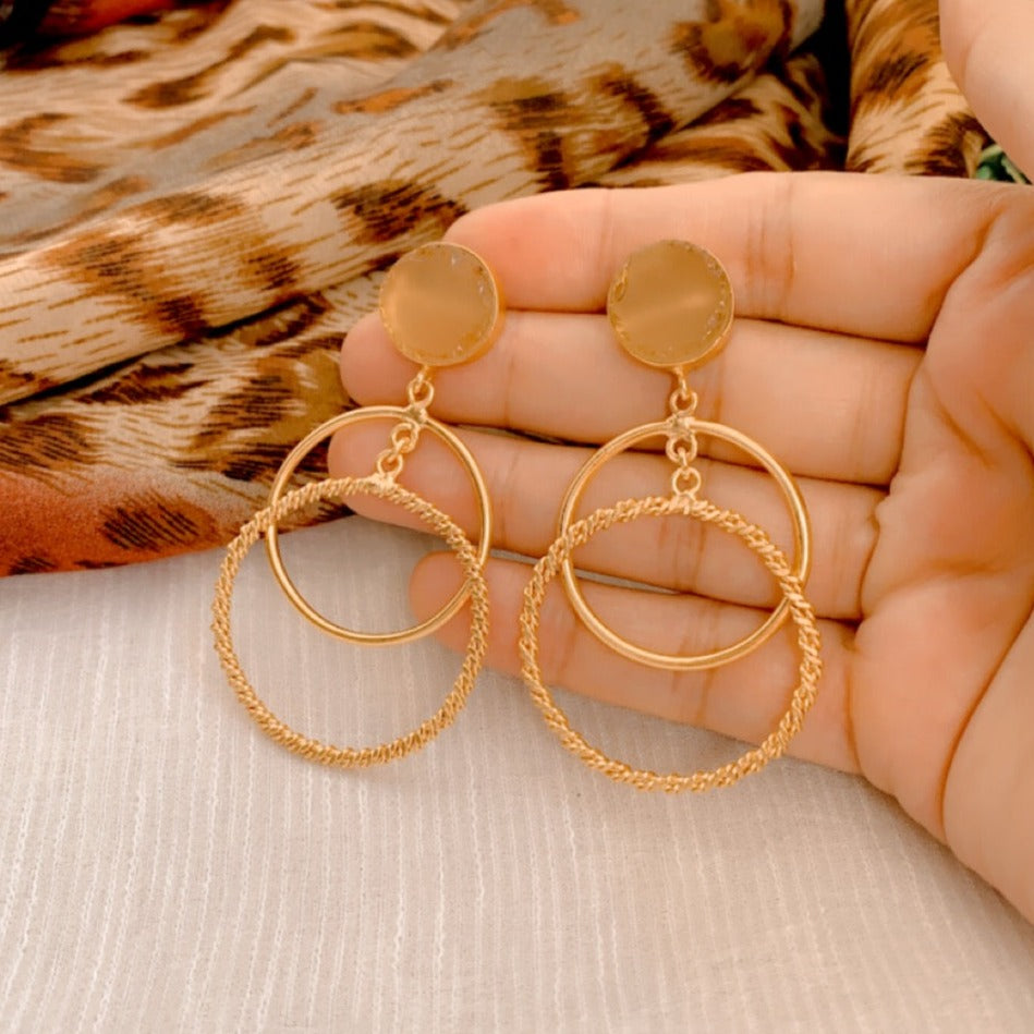 Braided Circles Contemporary Earrings
