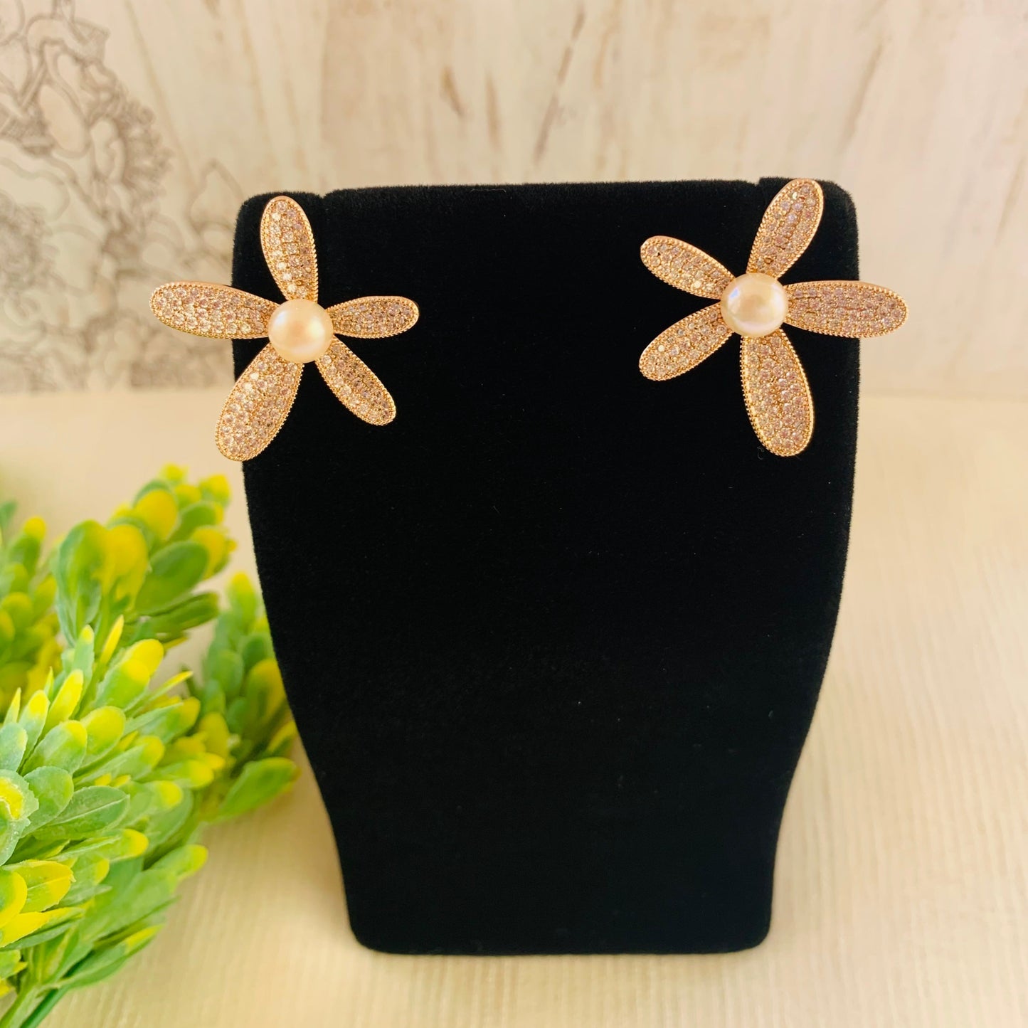 Cz Flower Stud Earrings