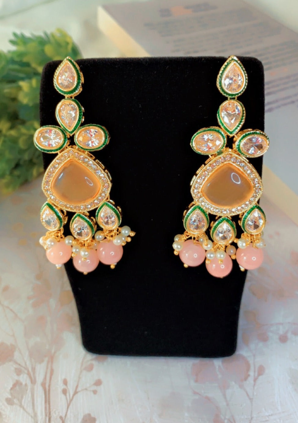 Onella Long Gorgeous Kundan Drop Earrings