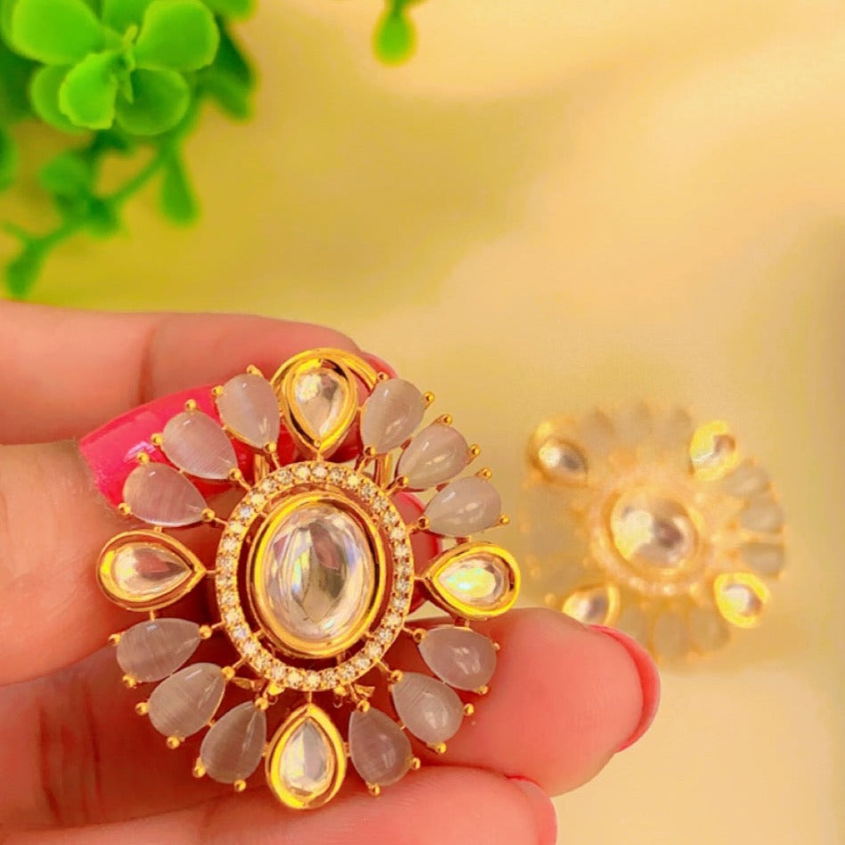 Fulki Tone Kundan Studs