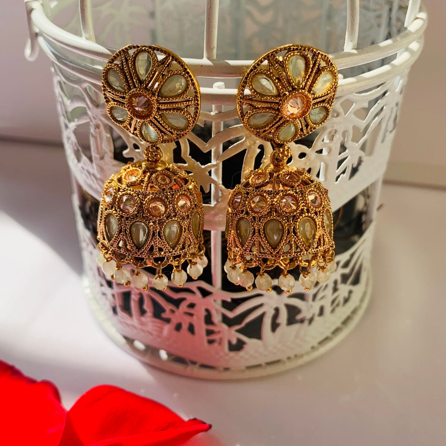 Adhira Studded Jhumkas