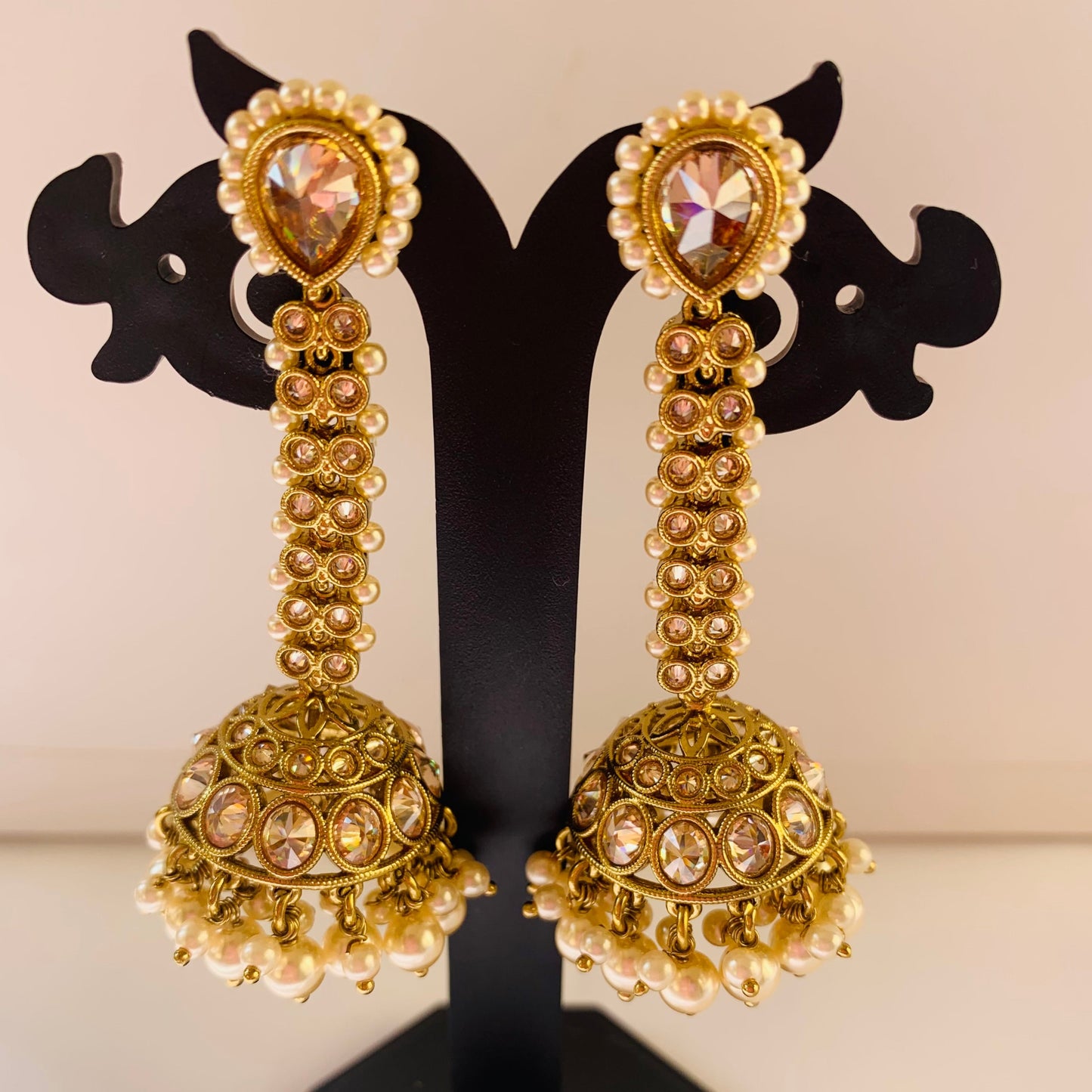 Adhira Long Braid Style Jhumkas