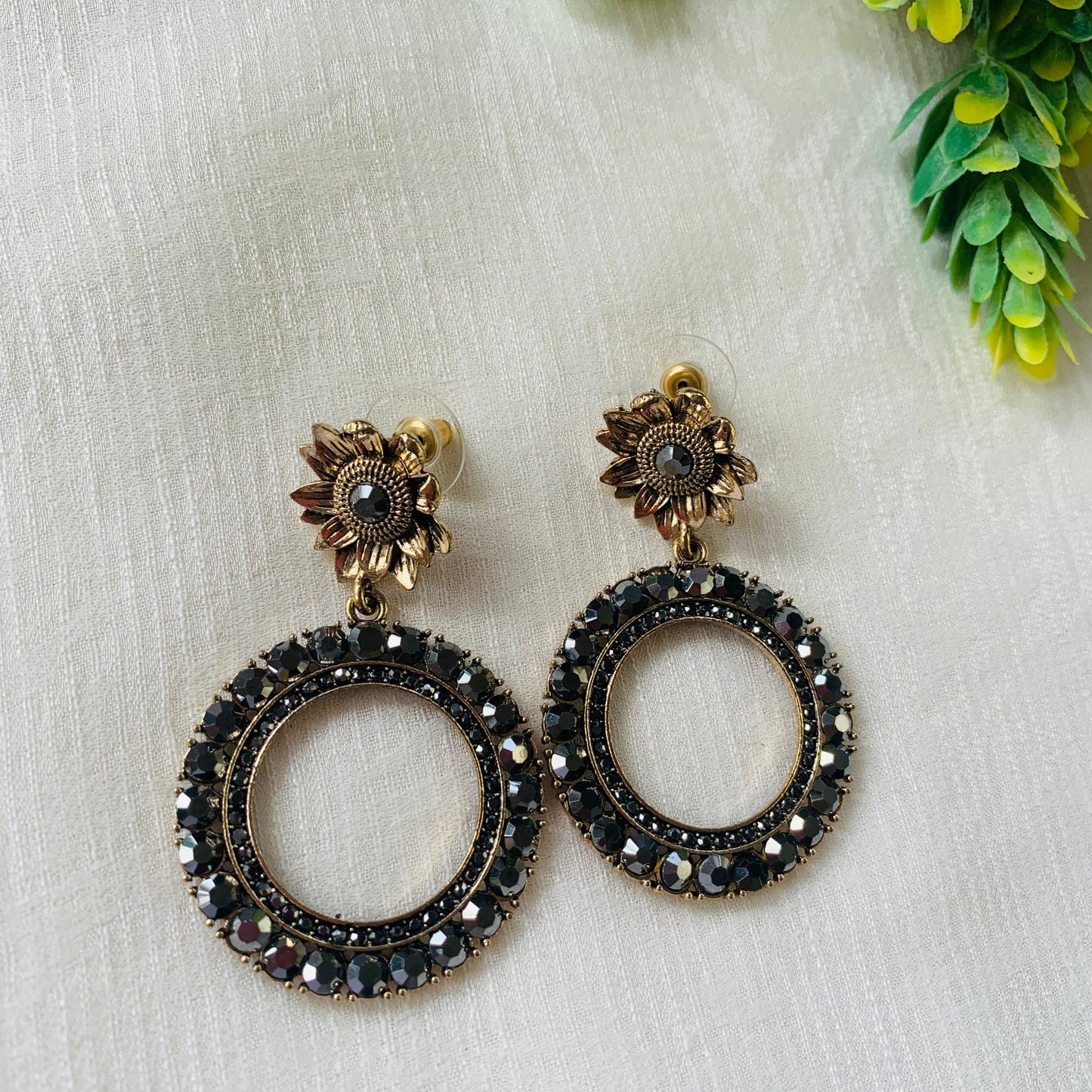 Antique Circular Drop Earrings