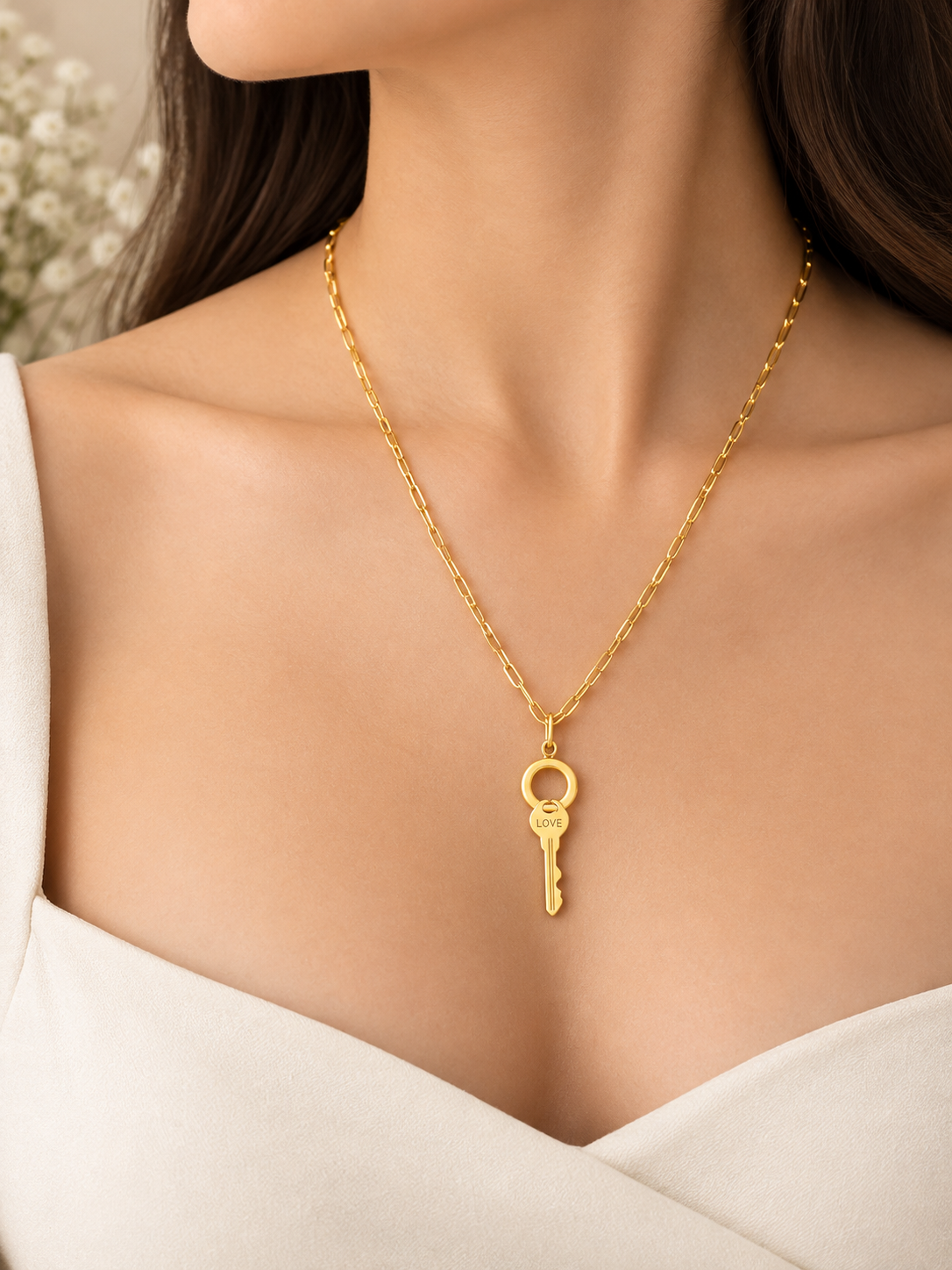 Love & Key Statement Necklace