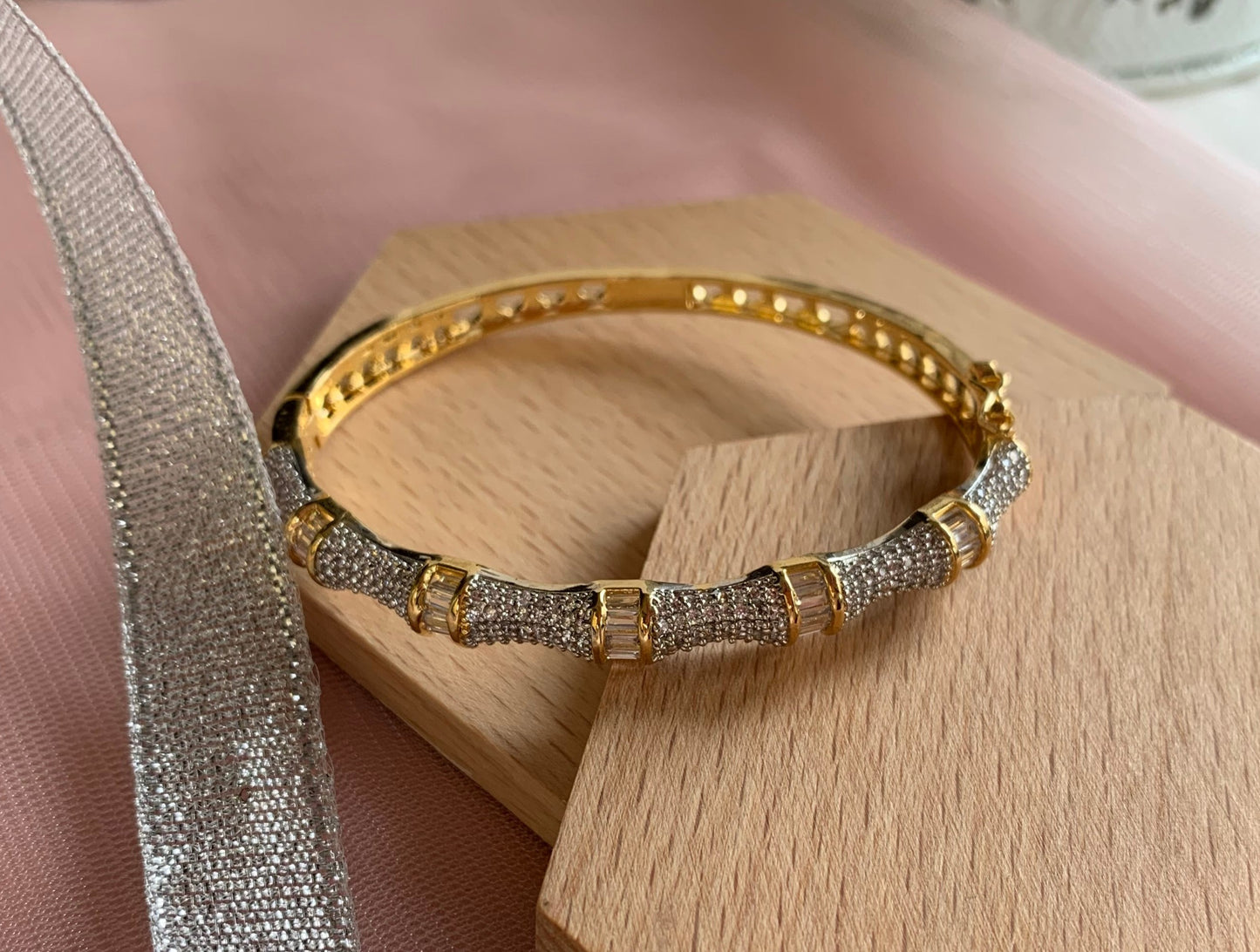 Gold broad design Bracelet Kada