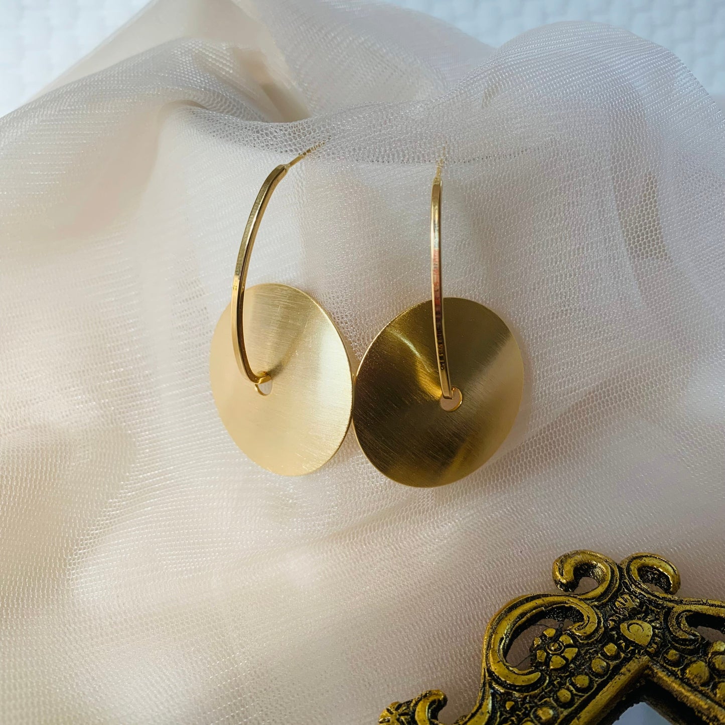 Bold Gold Plated Drop Earrings