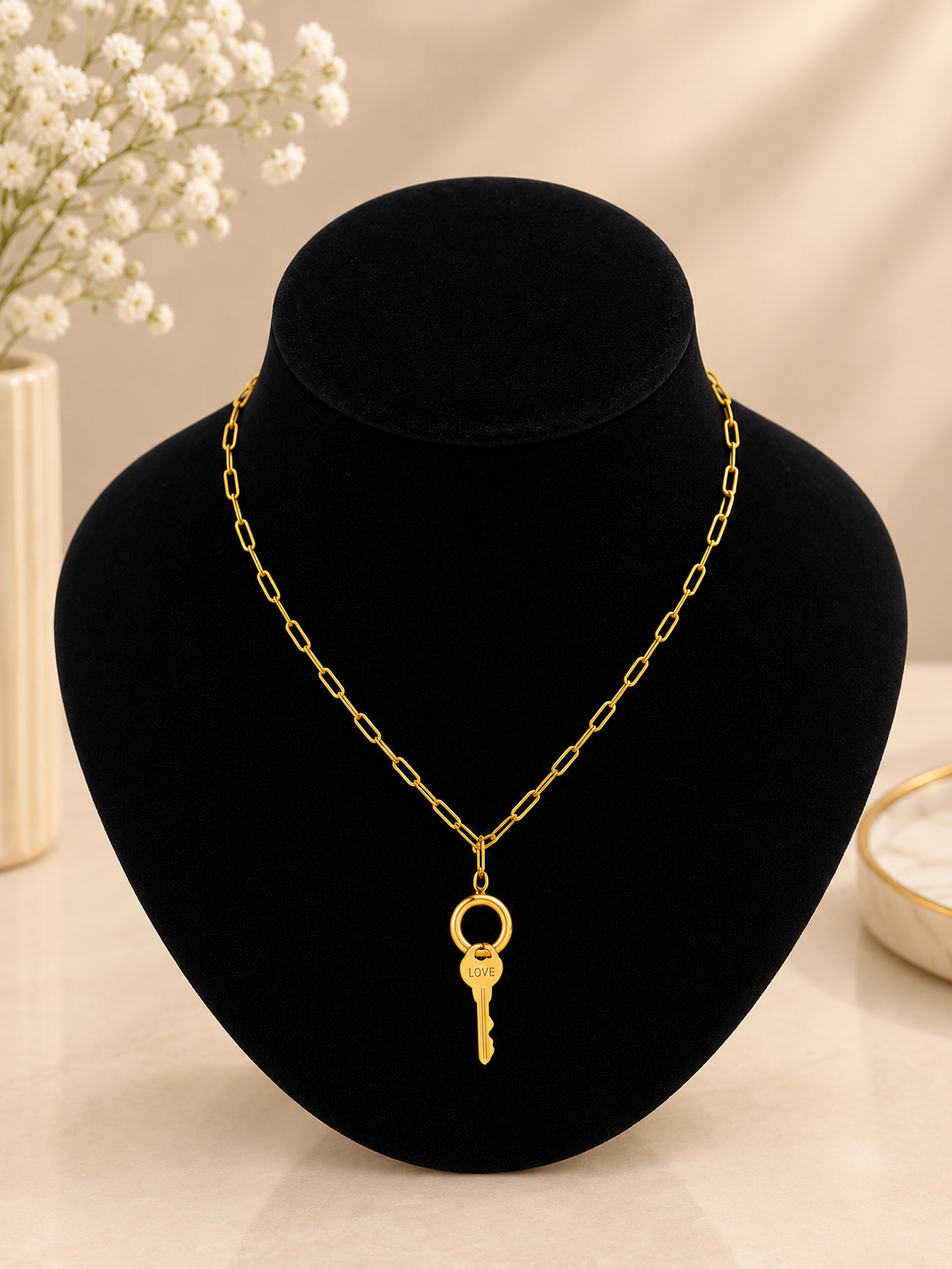 Love & Key Statement Necklace
