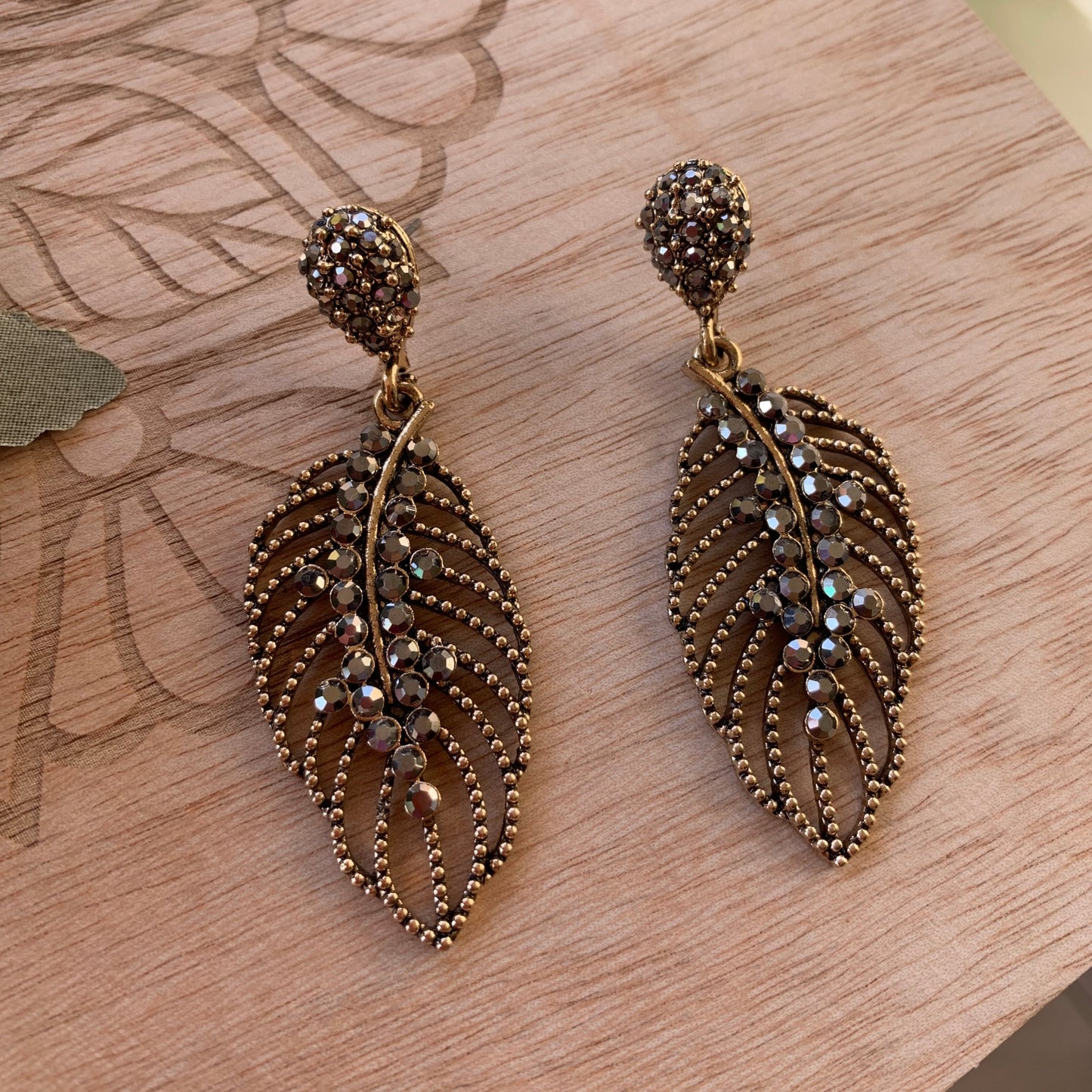 Leaf Style Oxidised Earrings