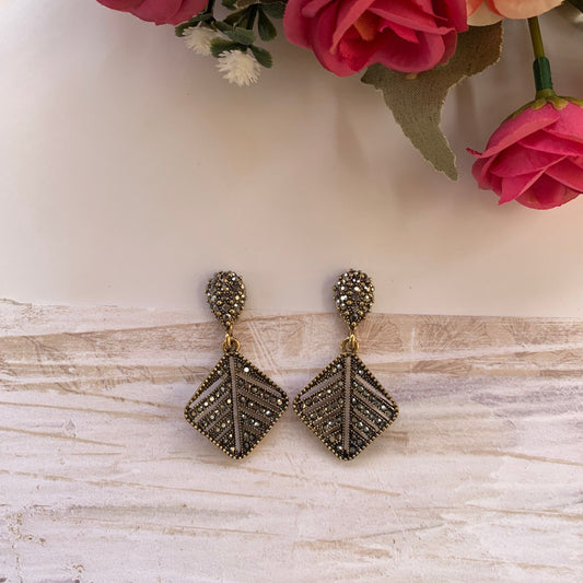 Square Oxidised Earrings